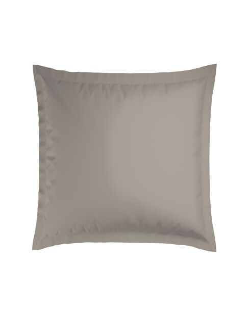 Set de 2 taies d'oreiller en satin de coton Nice blanc/taupe - 2x(63x63 cm)