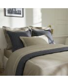 Set di 2 federe in raso di cotone Nice bianco/tortora - 2x (63x63 cm)