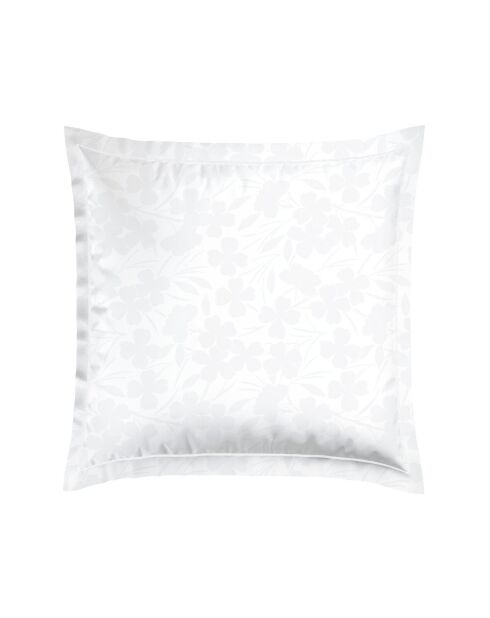 Set de 2 taies d'oreiller en satin de coton Jacquard blanc - 63x63 cm