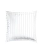Set de 2 taies d'oreiller en satin de coton Jacquard blanc - 63x63 cm