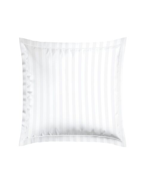 Set de 2 taies d'oreiller en satin de coton Jacquard blanc - 63x63 cm