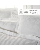 Set de 2 taies d'oreiller en satin de coton Jacquard blanc - 63x63 cm