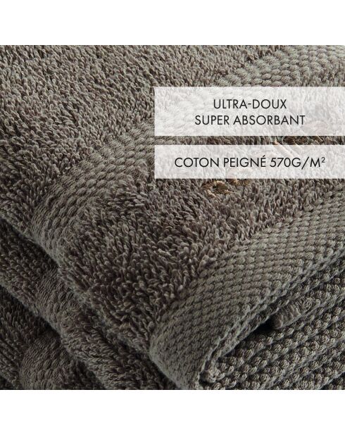 Set de 4 serviettes d'invitées marron - 30 cm