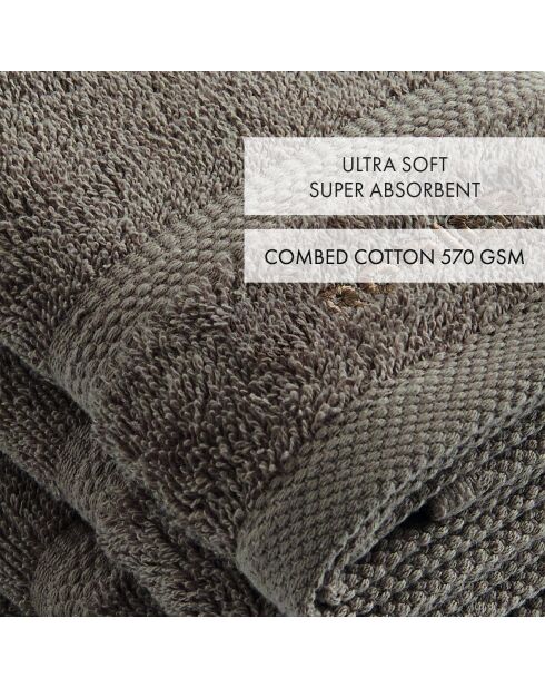 Set de 4 serviettes d'invitées marron - 30 cm