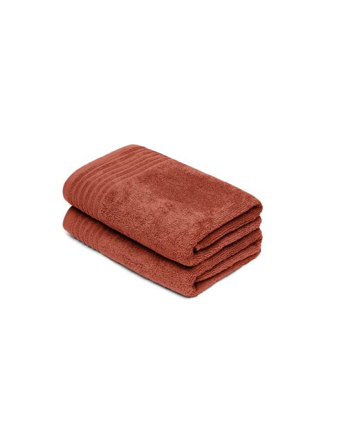 Set di 2 asciugamani in cotone pettinato LT Ecume terracotta - 2x (45x45 cm)
