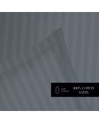 Maxi-Bettwäscheset quadratisch Kissenbezug Baumwollsatin gestreift gewebter Streifen Dobby Jacquard grau 02