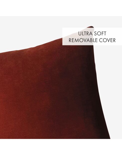 Housse de coussin Malory rouge séquoia - 45x45 cm