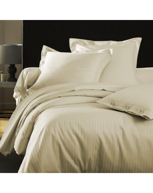 Taie d'oreiller rectangle en satin de coton ivoire - 50x70cm