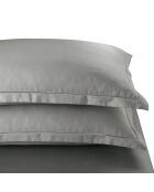 Lot de 2 taies d'oreiller satin de coton Uni 1 baratta taupe 01