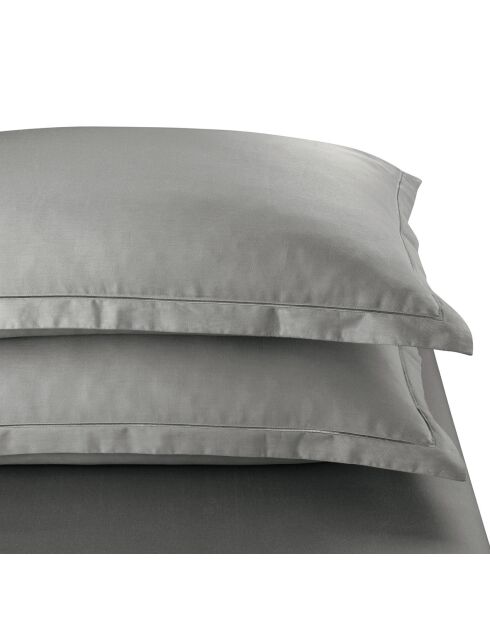Lot de 2 taies d'oreiller satin de coton Uni 1 baratta taupe 01