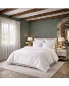 Drap housse en percale de coton uni blanc