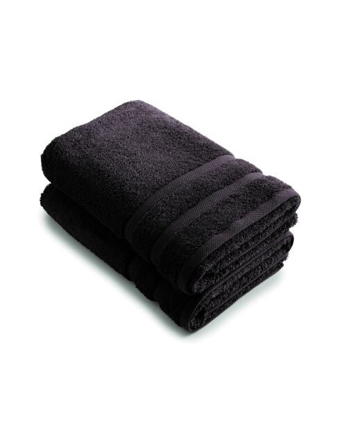 Set de 2 draps de bain gris foncé - 70x140 cm