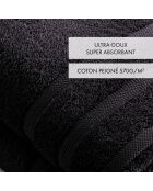 Set de 2 draps de bain gris foncé - 70x140 cm