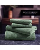 Asciugamano + telo da bagno in cotone pettinato LT Ecume verde salvia - 2x (50x100 cm) + 2x (70x140 cm)