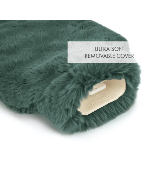 Borraccia per acqua calda con coperchio verde - 20x33 cm