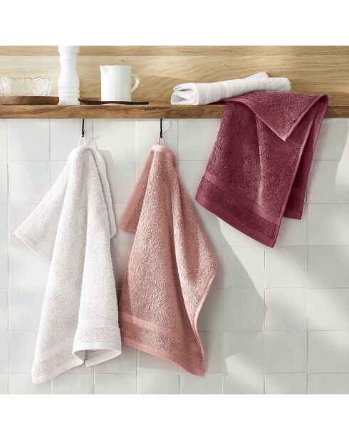 Set van 2 ultrazachte roze blush-roze katoenen handdoeken - 2x (45x45 cm)