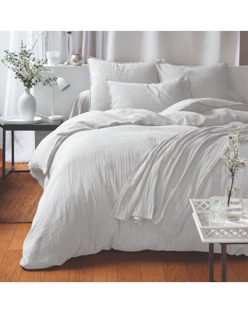 Drap housse en gaze de coton blanc