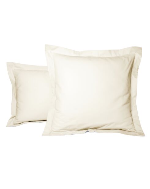 Taie d'oreiller carrée en percale de coton uni naturelle - 65x65cm