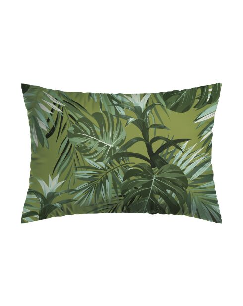 Set van 2 lichtgroene kussenslopen van Tropical katoensatijn - 50x70 cm