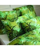Set de 2 taies d'oreiller en satin de coton Tropical vert clair - 50x70 cm