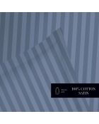 Ensemble de draps satin de coton rayure tissé dobby Jacquard bleu 06 - 180x200 cm