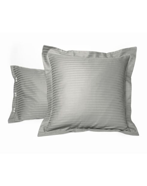 Taie d'oreiller rectangle en satin de coton perle - 50x70cm