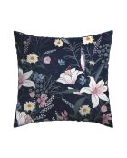 Set de 2 taies d'oreiller en satin de coton Jardin rêveur bleu foncé - 2x(63x63 cm)