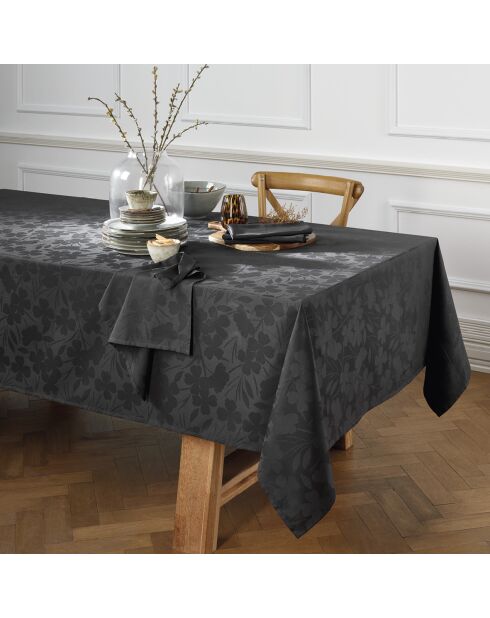 Jacquard geweven tafelkleed Petit Chênes donkergrijs - 170x250 cm