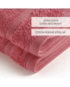 Set van 2 ultrazachte katoenen handdoeken hibiscus roze - 2x (45x45 cm)