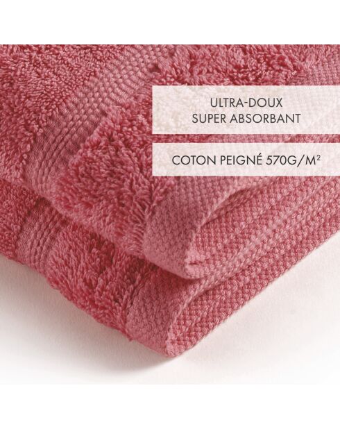 Set van 2 ultrazachte katoenen handdoeken hibiscus roze - 2x (45x45 cm)