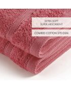 Set van 2 ultrazachte katoenen handdoeken hibiscus roze - 2x (45x45 cm)