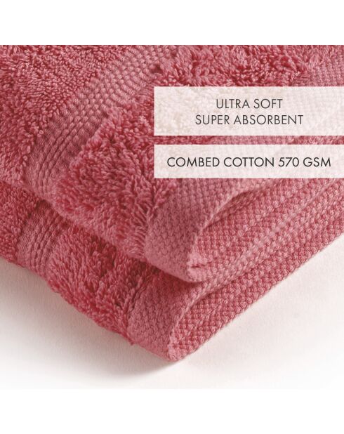 Set van 2 ultrazachte katoenen handdoeken hibiscus roze - 2x (45x45 cm)