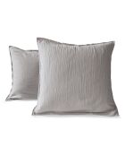 Taie d'oreiller rectangle en gaze de coton grise - 50x70cm