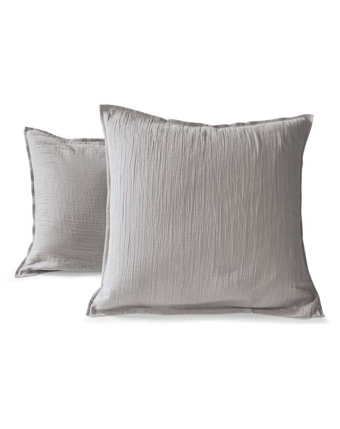 Taie d'oreiller rectangle en gaze de coton grise - 50x70cm