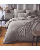 Taie d'oreiller rectangle en gaze de coton grise - 50x70cm