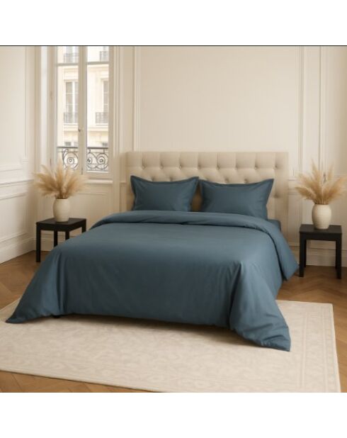Taie d'oreiller carrée en percale de coton uni céladon - 65x65cm
