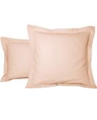 Taie d'oreiller rectangle en percale de coton uni rose pâle - 50x70cm
