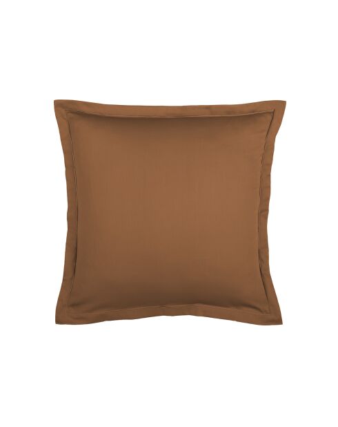 Set de 2 taies d'oreiller en satin de coton Uni 1 baratta marron 01 - 2x(63x63 cm)