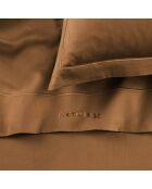Set de 2 taies d'oreiller en satin de coton Uni 1 baratta marron 01 - 2x(63x63 cm)