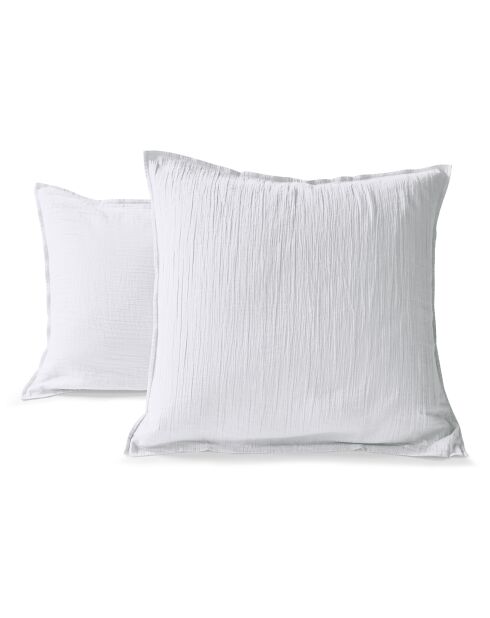 Taie d'oreiller carrée en gaze de coton blanche - 50x70cm