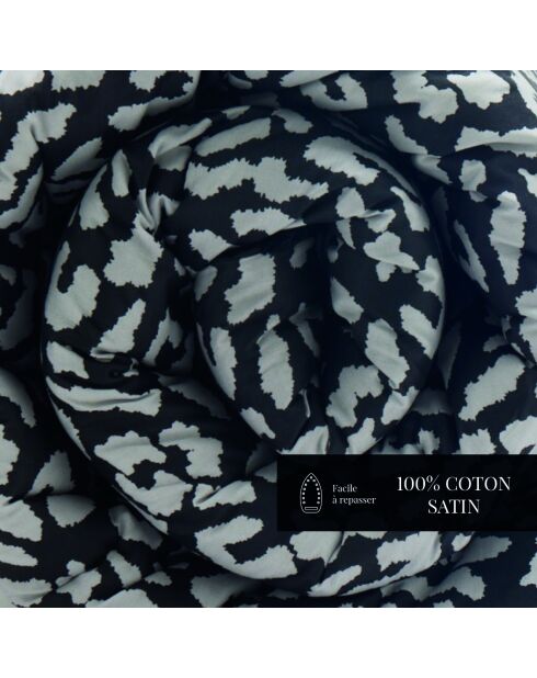 Édredon avec glands satin de coton Instinct noir - 140x200 cm