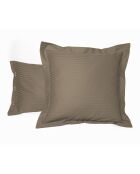 Taie d'oreiller carrée en satin de coton vison - 65x65cm