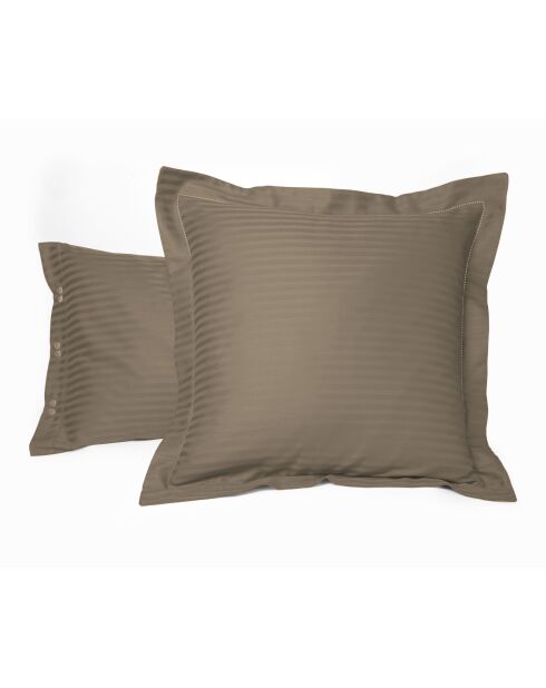 Taie d'oreiller carrée en satin de coton vison - 65x65cm