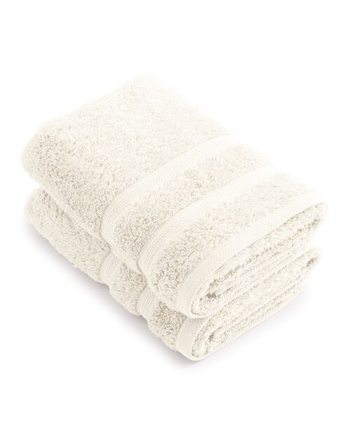 Set de 2 serviettes ivoire - 50x100 cm