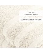 Set de 2 serviettes ivoire - 50x100 cm