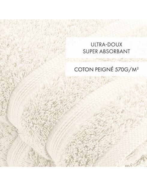 Set de 2 serviettes ivoire - 50x100 cm