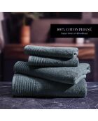 Lot de 2 draps de bain coton peigné LT Ecume bleu de prusse - 2x(70x140 cm)