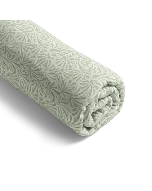 Sábana bajera ajustable de satén de algodón verde Eclat d'eucalyptus