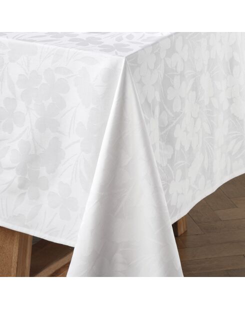 Mantel tejido blanco en jacquard Petit Chênes