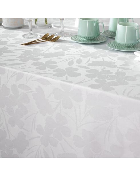 Mantel tejido blanco en jacquard Petit Chênes